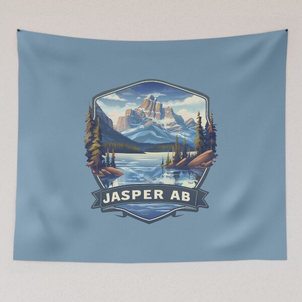 Item preview, Jasper Alberta Mountain Lake Badge, Jasper AB Canada Rockies, Jasper National Park Travel designed and sold by meganohm.