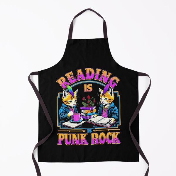 Item preview, Reading is Punk Rock - Funny Cat & Book Lover Design designed and sold by Vintagenaut Co..