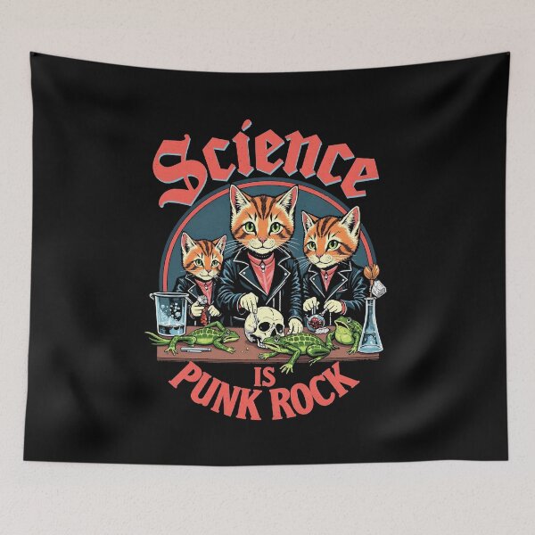 Item preview, Science is Punk Rock - Funny Cat & Scientist Design designed and sold by Vintagenaut Co..