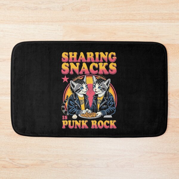 Item preview, Sharing Snacks is Punk Rock - Friendship & Cat Design designed and sold by Vintagenaut Co..