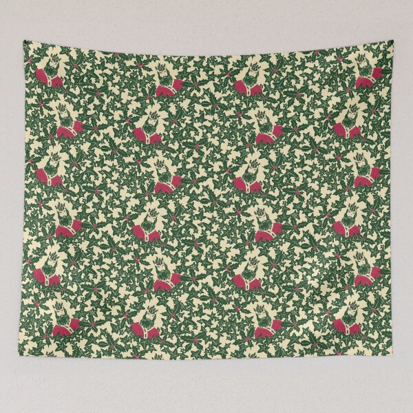 Item preview, Holly King festive repeat pattern designed and sold by Bonnie Appleton.
