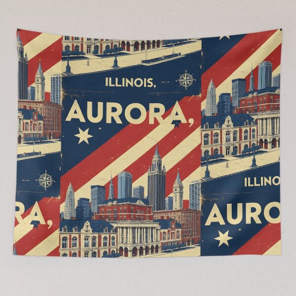 Item preview, Aurora Illinois 1950s USA Vintage Travel Tourism designed and sold by TravelersGems.