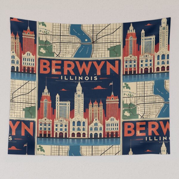 Item preview, Berwyn Illinois 1950s USA Vintage Travel Tourism designed and sold by TravelersGems.