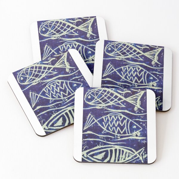 Item preview, Linograbado de pez azul designed and sold by PipassoArt.