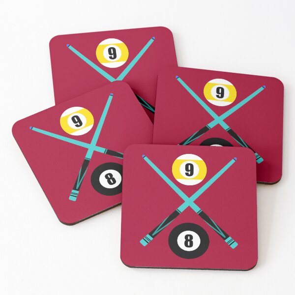 Item preview, Number 8 9 Ball Cue Sticks Crimson Design Logo Pool Billiards  designed and sold by Lartheviking.