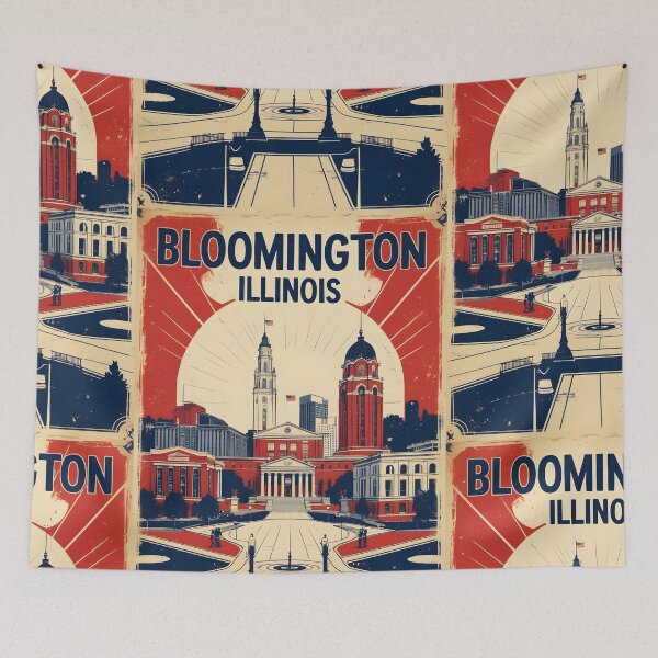 Item preview, Bloomington Illinois 1950s USA Vintage Travel Tourism designed and sold by TravelersGems.