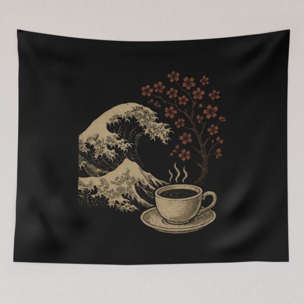 Item preview, Japanese Coffee - The Great Wave Off Kanagawa Inspired designed and sold by DemureArtsy.