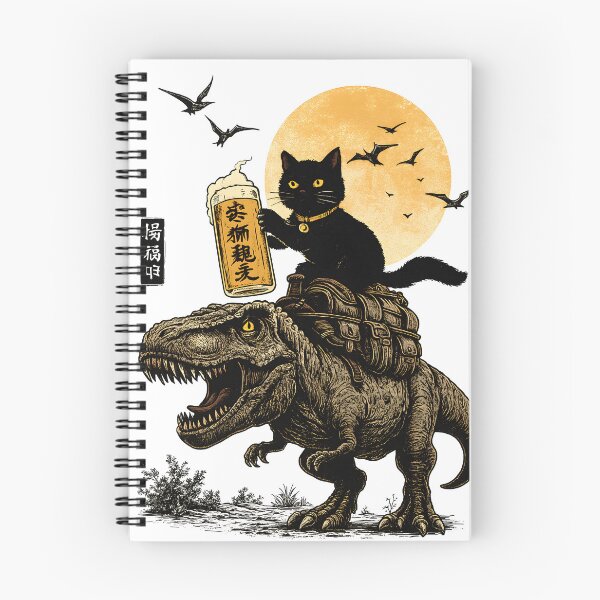 Item preview, Black Cat Riding T-Rex with Beer designed and sold by Arcaucil.