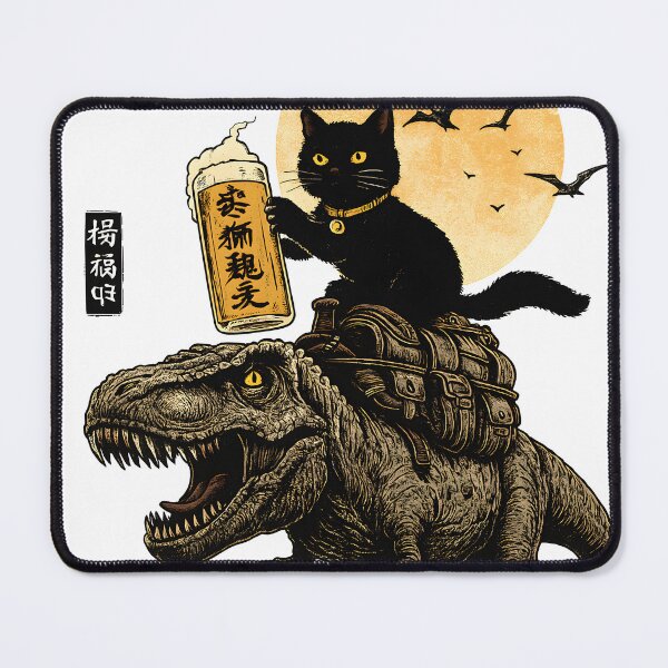 Item preview, Black Cat Riding T-Rex with Beer designed and sold by Arcaucil.