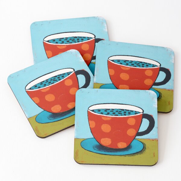 Item preview, Bright Sips and Playful Dots - A Vibrant Abstract Celebration of Coffee Color and Lively Energy designed and sold by OlfactoART Studio.
