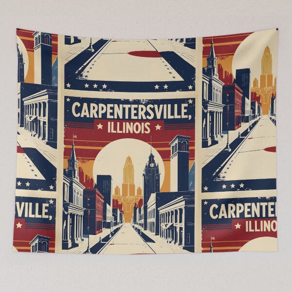 Item preview, Carpentersville Illinois 1950s USA Vintage Travel Tourism designed and sold by TravelersGems.