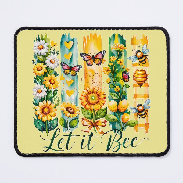 Item preview, Let It Bee – Cute Bee and Flower Design with Butterflies, Nature Inspired Artwork for Bee Lovers designed and sold by TheRamesCo.