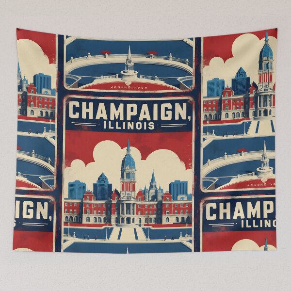 Item preview, Champaign Illinois 1950s USA Vintage Travel Tourism designed and sold by TravelersGems.