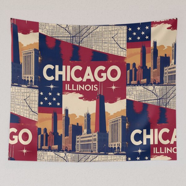 Item preview, Chicago Illinois 1950s USA Vintage Travel Tourism designed and sold by TravelersGems.