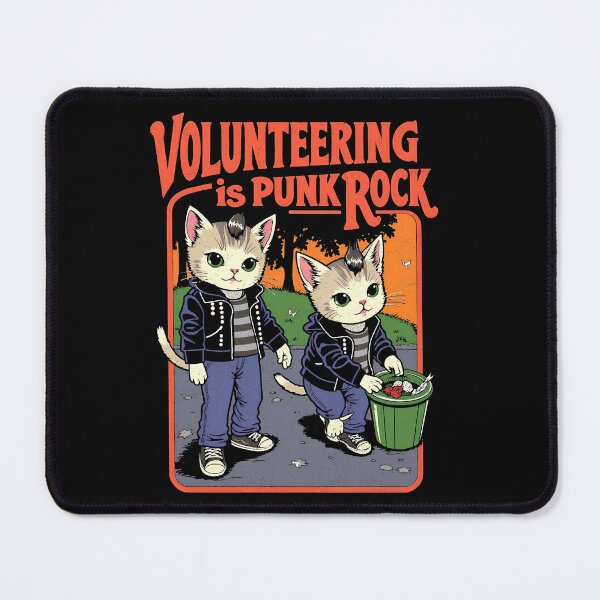 Item preview, Volunteering is Punk Rock - Funny Cat & Community Design designed and sold by Vintagenaut Co..