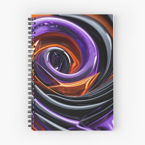 Aperçu de l'œuvre Tourbillon abstrait violet et orange créée et vendue par Harmonic_Layers.