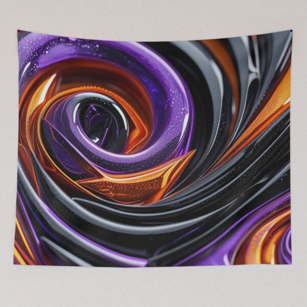 Item preview, Purple and Orange Abstract Swirl designed and sold by Harmonic_Layers.