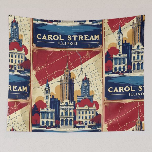 Item preview, Carol Stream Illinois 1950s USA Vintage Travel Tourism designed and sold by TravelersGems.
