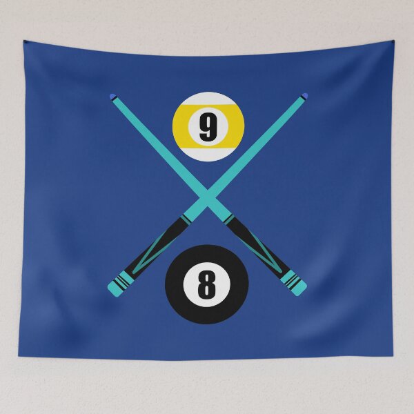 Item preview, Number 8 9 Ball Cue Sticks Blue Design Logo Pool Billiards  designed and sold by Lartheviking.