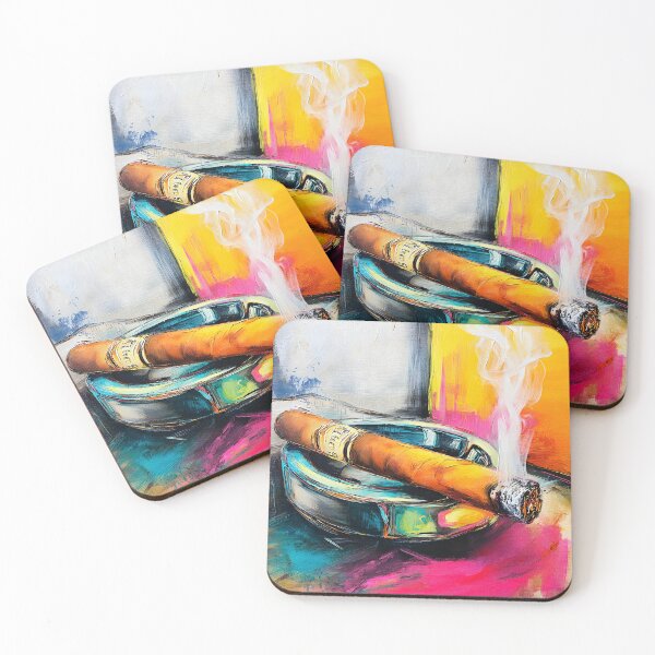 Item preview, Indulge in Smoke and Color - A Vibrant Abstract Celebration of Cigar Sophistication and Energy designed and sold by OlfactoART Studio.