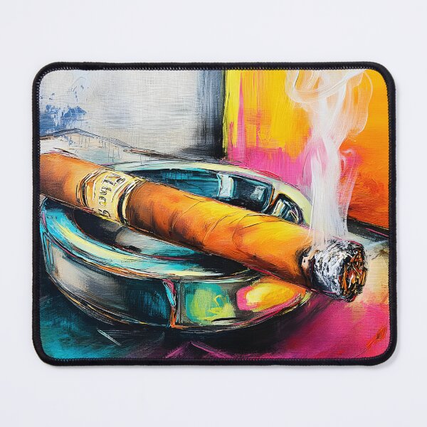 Item preview, Indulge in Smoke and Color - A Vibrant Abstract Celebration of Cigar Sophistication and Energy designed and sold by OlfactoART Studio.