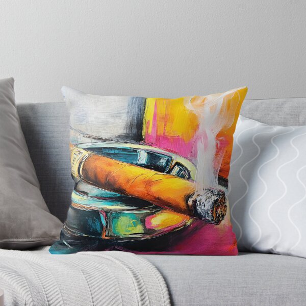 Item preview, Indulge in Smoke and Color - A Vibrant Abstract Celebration of Cigar Sophistication and Energy designed and sold by OlfactoART Studio.