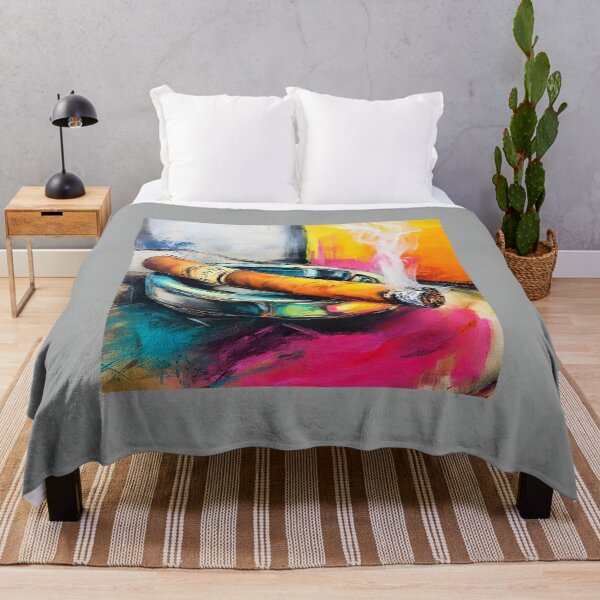 Item preview, Indulge in Smoke and Color - A Vibrant Abstract Celebration of Cigar Sophistication and Energy designed and sold by OlfactoART Studio.