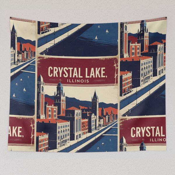 Item preview, Crystal Lake Illinois 1950s USA Vintage Travel Tourism designed and sold by TravelersGems.