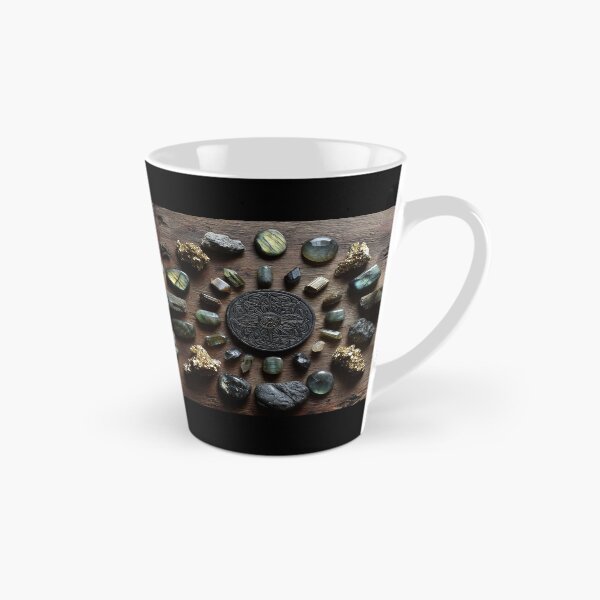 Item preview, dark gemstone crystals in golden ratio grid designed and sold by EarthenEmbers.