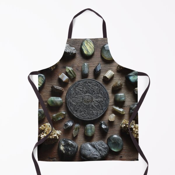 Item preview, dark gemstone crystals in golden ratio grid designed and sold by EarthenEmbers.