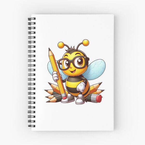 Item preview, Smart bee sitting next to pencils designed and sold by JonysCreativeDesigns.