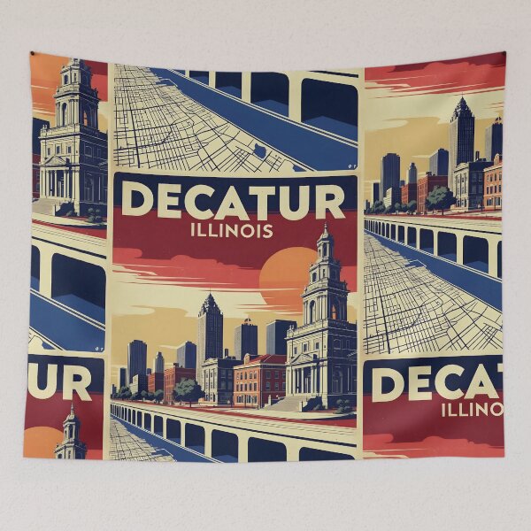 Item preview, Decatur Illinois 1950s USA Vintage Travel Tourism designed and sold by TravelersGems.