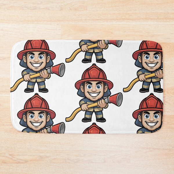 Item preview, Labor Day Firefighter Cartoon Hero designed and sold by CraftStudioCo.