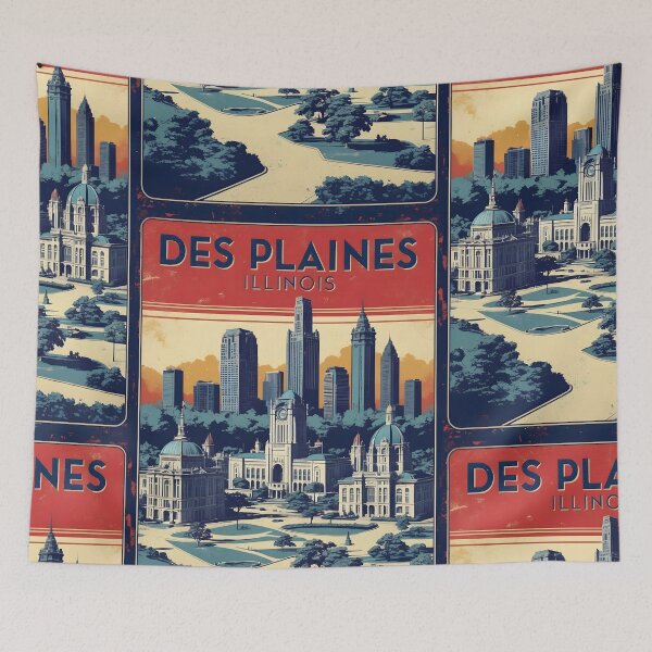 Item preview, Des Plaines Illinois 1950s USA Vintage Travel Tourism designed and sold by TravelersGems.