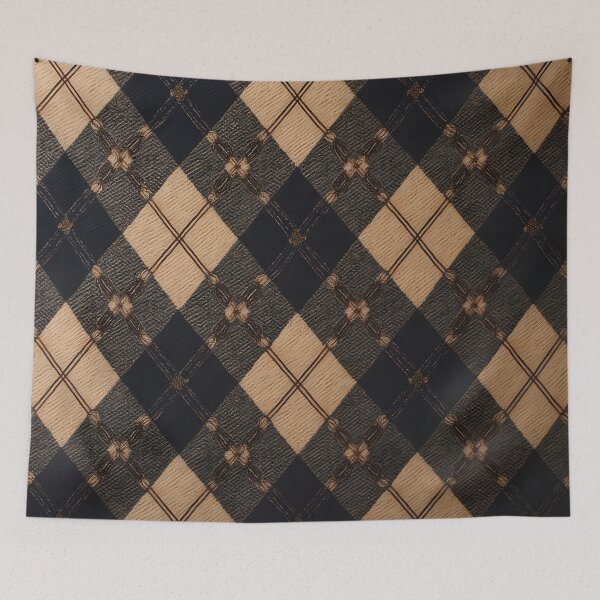 Item preview, Argyle Pattern Black& Beige Fall Season designed and sold by WhimsicalThredz.