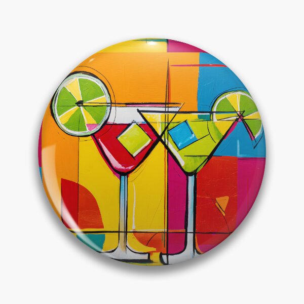 Item preview, Colorful Cocktail Celebration - A Bold Abstract Fusion of Geometric Shapes Citrus Garnish designed and sold by OlfactoART Studio.
