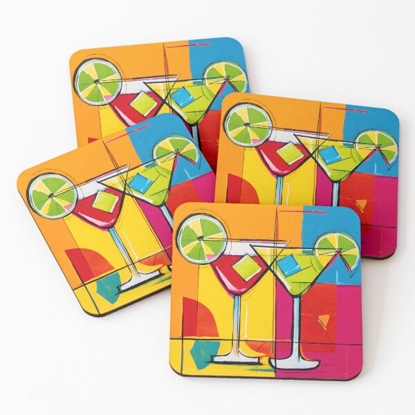 Item preview, Colorful Cocktail Celebration - A Bold Abstract Fusion of Geometric Shapes Citrus Garnish designed and sold by OlfactoART Studio.