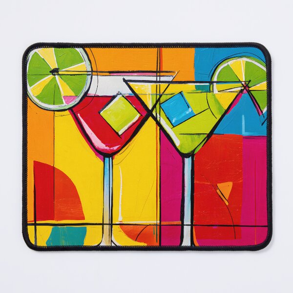 Item preview, Colorful Cocktail Celebration - A Bold Abstract Fusion of Geometric Shapes Citrus Garnish designed and sold by OlfactoART Studio.