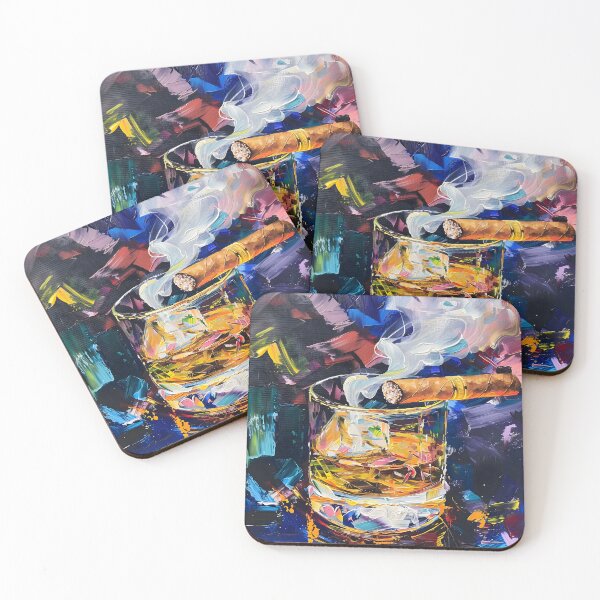 Item preview, Savoring Smoke and Whiskey - A Dynamic Abstract Celebration of Luxury and Indulgence designed and sold by OlfactoART Studio.