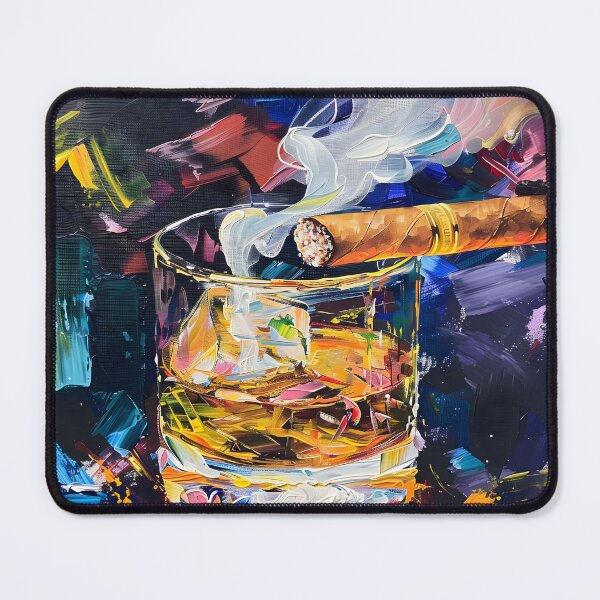 Item preview, Savoring Smoke and Whiskey - A Dynamic Abstract Celebration of Luxury and Indulgence designed and sold by OlfactoART Studio.