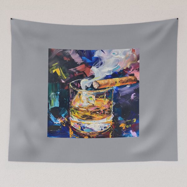Item preview, Savoring Smoke and Whiskey - A Dynamic Abstract Celebration of Luxury and Indulgence designed and sold by OlfactoART Studio.