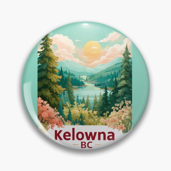 Item preview, Kelowna BC Emerald Forest Lake View, Okanagan Valley Nature Landscape Art designed and sold by meganohm.