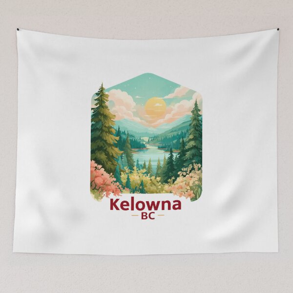 Item preview, Kelowna BC Emerald Forest Lake View, Okanagan Valley Nature Landscape Art designed and sold by meganohm.