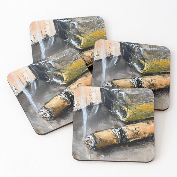 Item preview, Cigar and Glass Serenity - An Elegant Abstract Celebration of Warmth Sophistication and Relaxation designed and sold by OlfactoART Studio.
