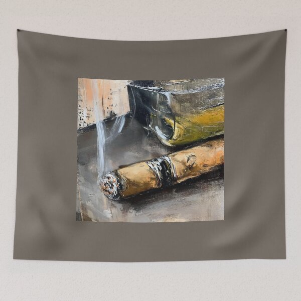 Item preview, Cigar and Glass Serenity - An Elegant Abstract Celebration of Warmth Sophistication and Relaxation designed and sold by OlfactoART Studio.
