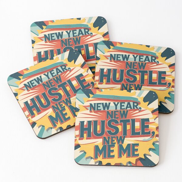 Item preview, New Year New Hustle New Me – Motivational Retro Typography T-Shirt designed and sold by GrafteesGlow.