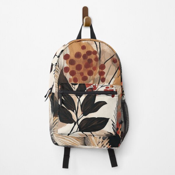 Item preview, Vintage boho autumn wildflower berries painting, neutral beige botanical garden, red berries fall season leaves, beige and brown decor designed and sold by navitalidesign.