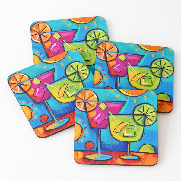 Item preview, Summer Cocktails with Citrus and Ice - A Vibrant Abstract Celebration of Colorful Refreshment and Jo designed and sold by OlfactoART Studio.