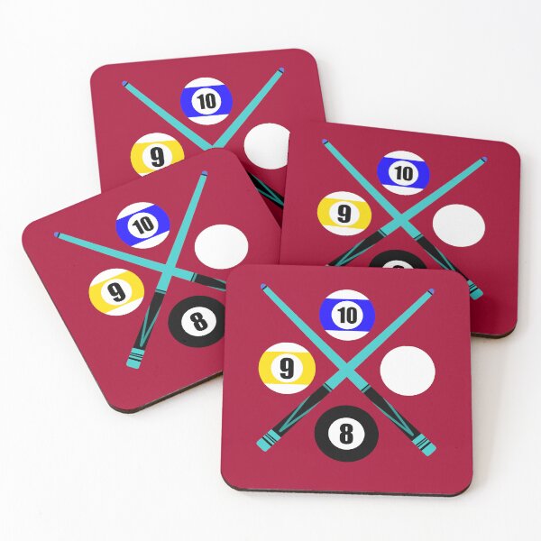 Item preview, Number 8 9 10 Ball Cue Sticks Crimson Design Logo Pool Billiards  designed and sold by Lartheviking.