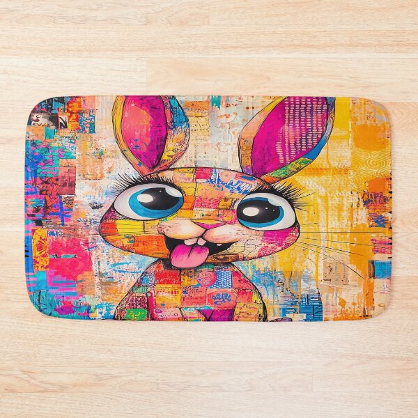 Item preview, Colorful Bunny - Whimsical Animal Art designed and sold by PawPrintStyles.